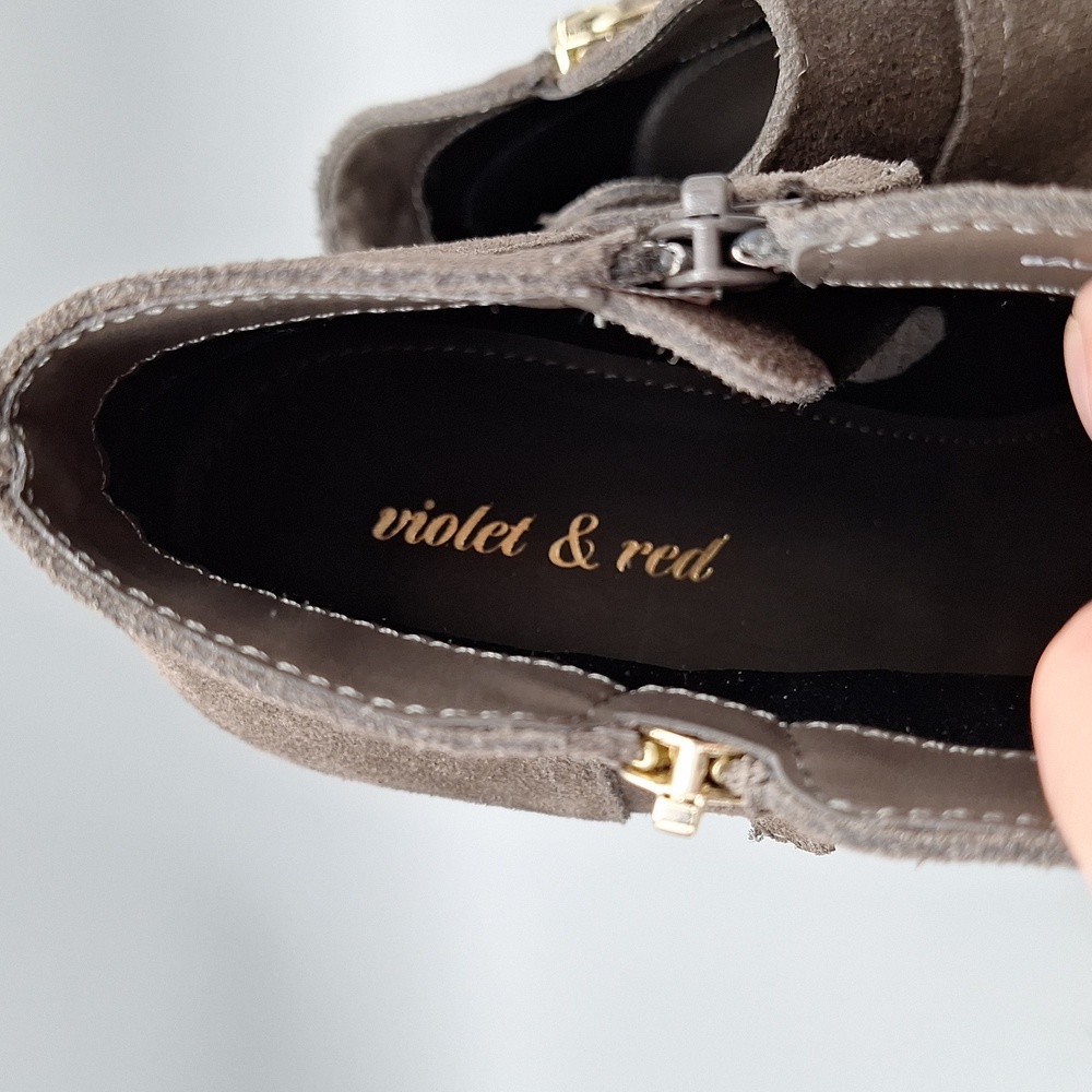 Violet & Red Carley Sz 7 Women's Zip up Bootie Heels - Picture 10 of 12